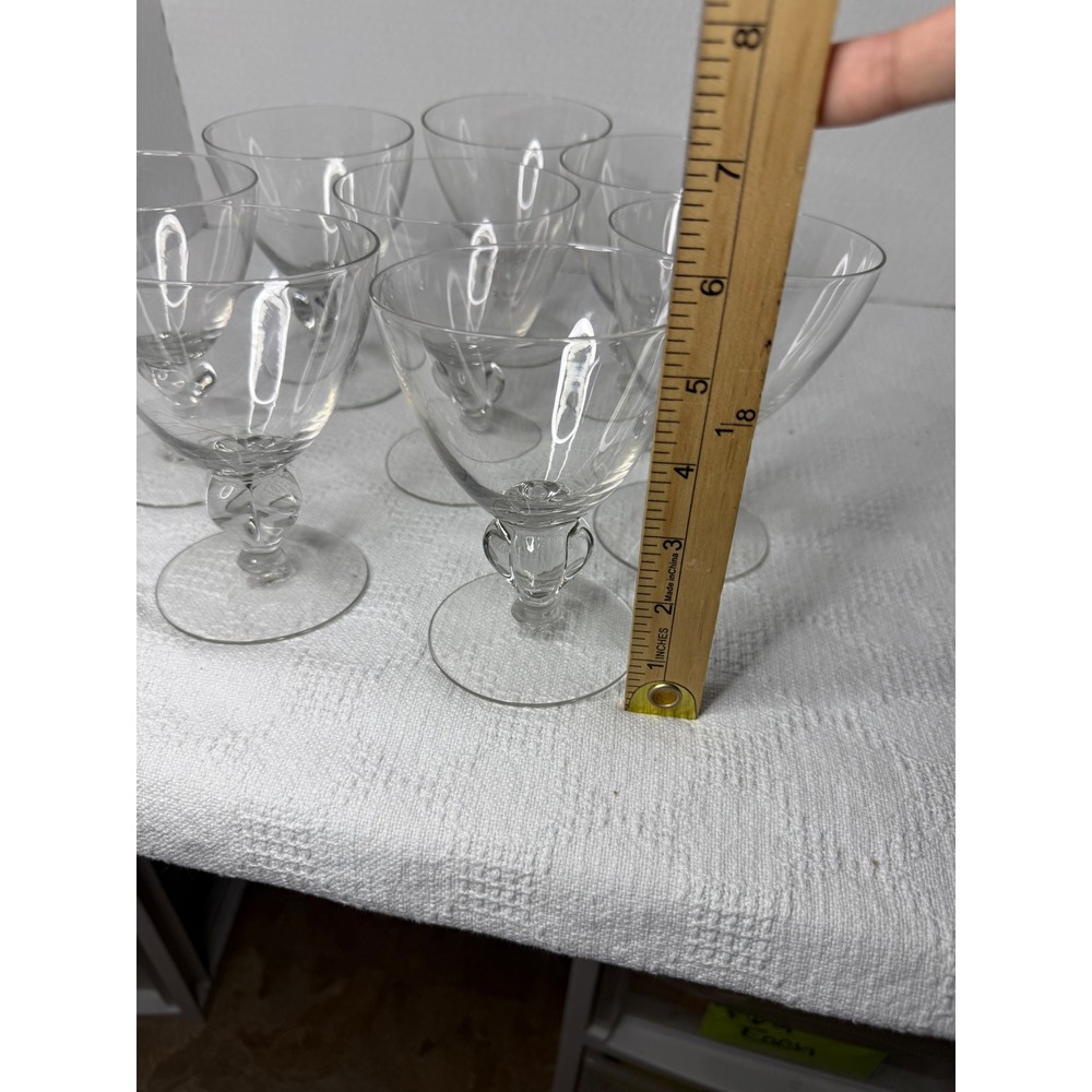 Vintage Manganese Glass Cocktail Martini Glasses Set of 8 UV Reactive Glow 5.25" - Picture 8 of 8